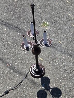 3-Arm Vintage-Style Table Lamp in Dark Bronze 20 In Tall